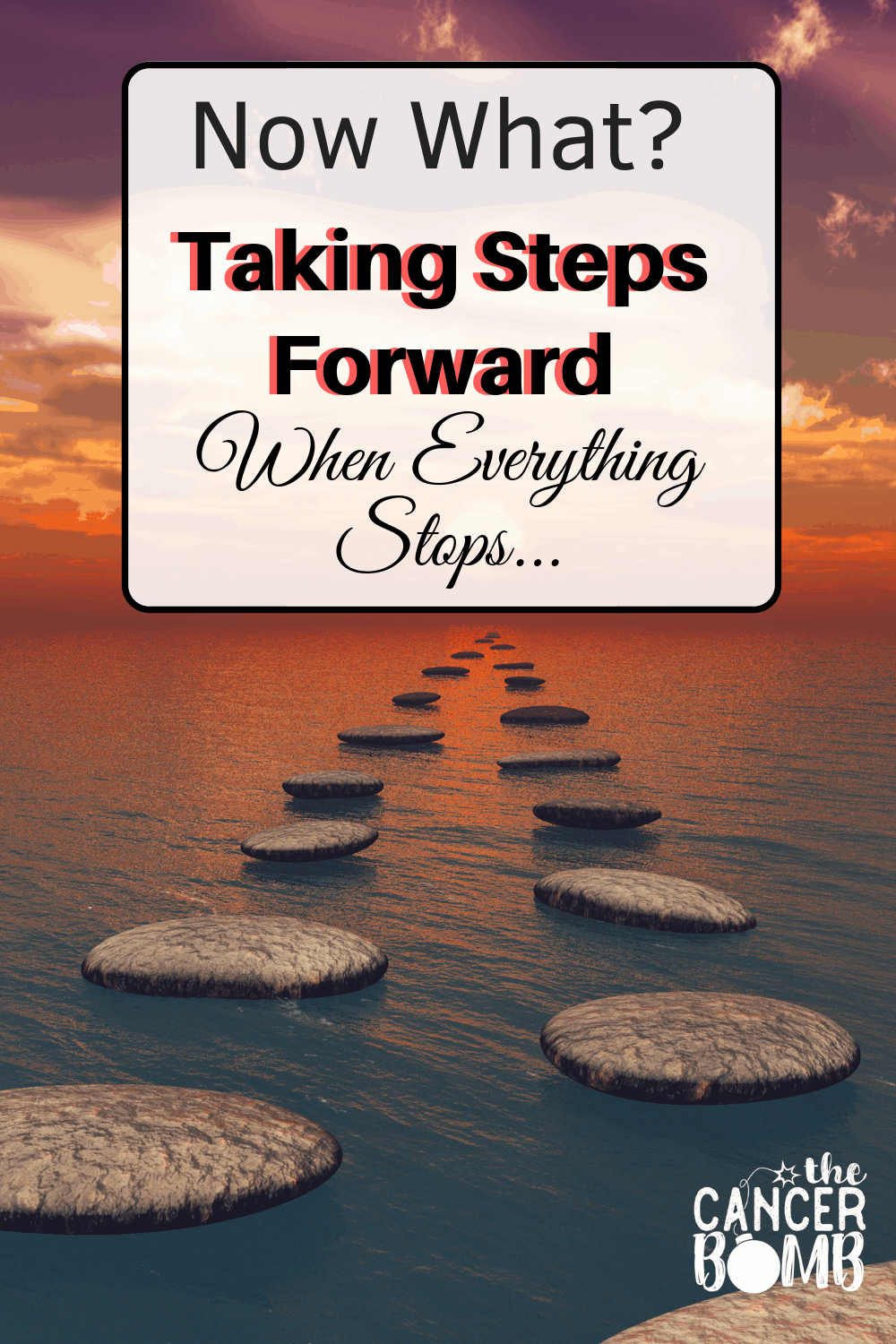 Now What? Taking Steps Forward When Everything Stops… I can totally relate to this. I can barely get out of bed since my mom passed away. I remember feeling so overwhelmed while we were fighting this thing and now the quiet and the stillness is too much to bear. Figuring out how to start taking steps forward is brutal. 