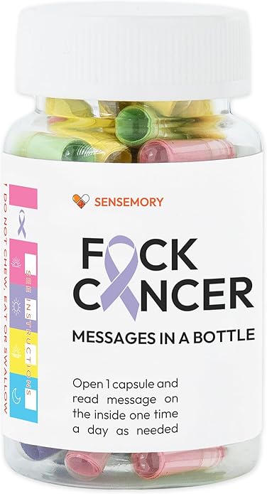 F*ck cancer messages in a bottle