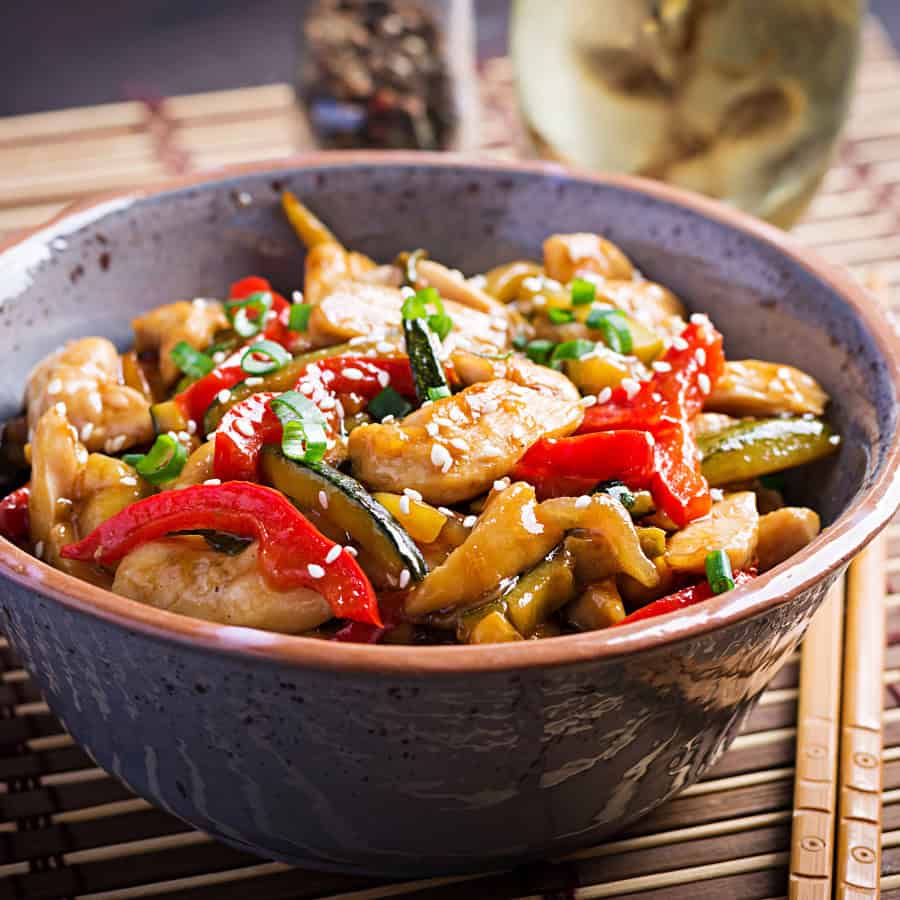 Chicken and veggie stir fry
