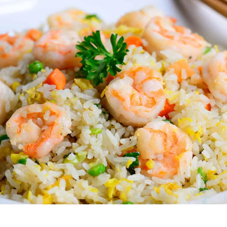 Shrimp and rice dinner