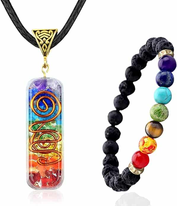 Colorful Chakra necklace and bracelet